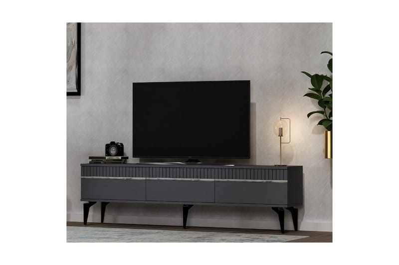 Defneia TV-benk 180 cm - Sølv/Antrasitt - Møbler - Mediamøbel & tv møbel - TV-benk & mediabenk