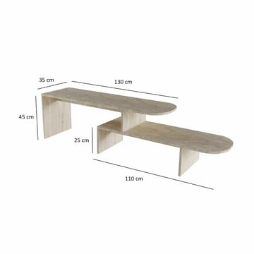 Deliones TV-benk 130 cm - Travertin - Møbler - Mediamøbel & tv møbel - TV-benk & mediabenk