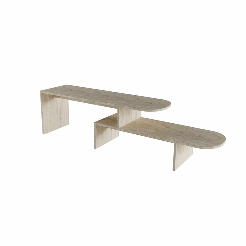 Deliones TV-benk 130 cm - Travertin - Møbler - Mediamøbel & tv møbel - Mediestativ & veggfeste