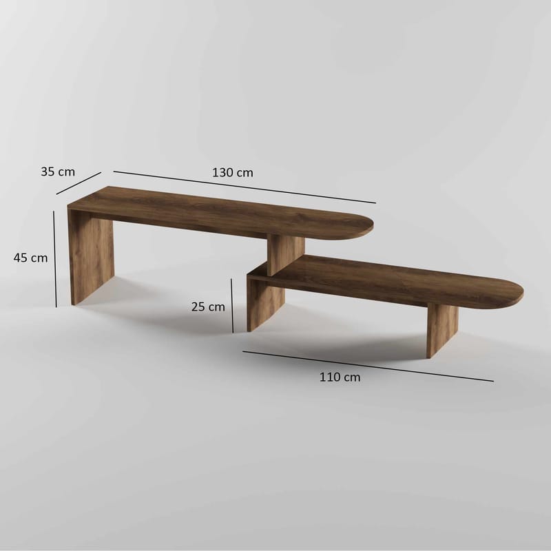 Deliones TV-benk 130 cm - Valnøtt - Møbler - Mediamøbel & tv møbel - Mediestativ & veggfeste