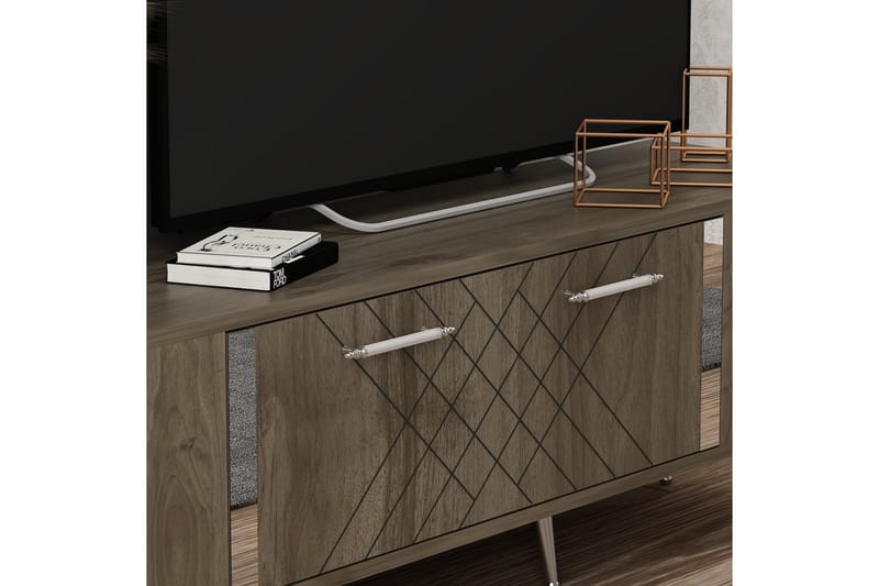 Detas Tv-benk 150 cm - Valnøtt/Sølv - Møbler - Mediamøbel & tv møbel - TV-benk & mediabenk