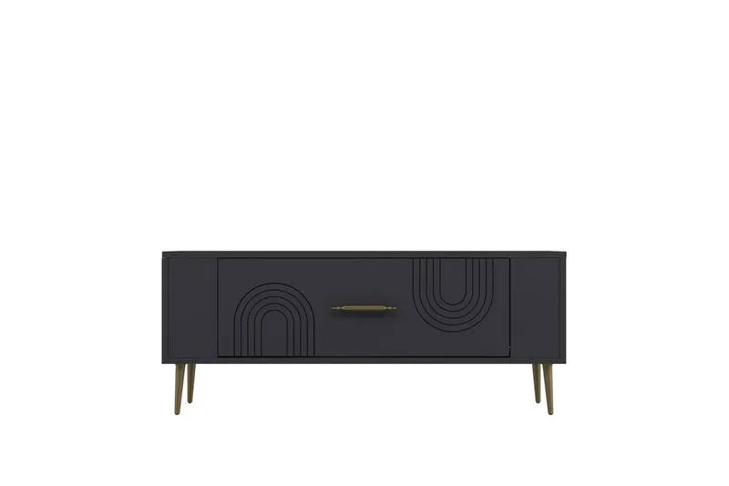 Deyric TV-benk 120 cm - Antrasitt/Gull - Møbler - Mediamøbel & tv møbel - TV-benk & mediabenk
