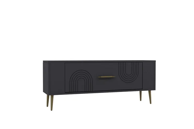 Deyric TV-benk 120 cm, Antrasitt/Gull