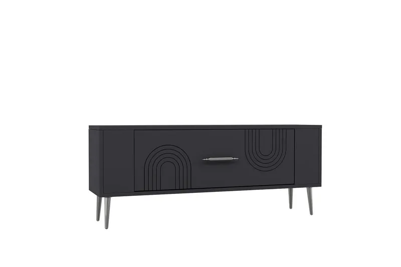 Deyric TV-benk 120 cm - Antrasitt/Sølv - Møbler - Mediamøbel & tv møbel - TV-benk & mediabenk