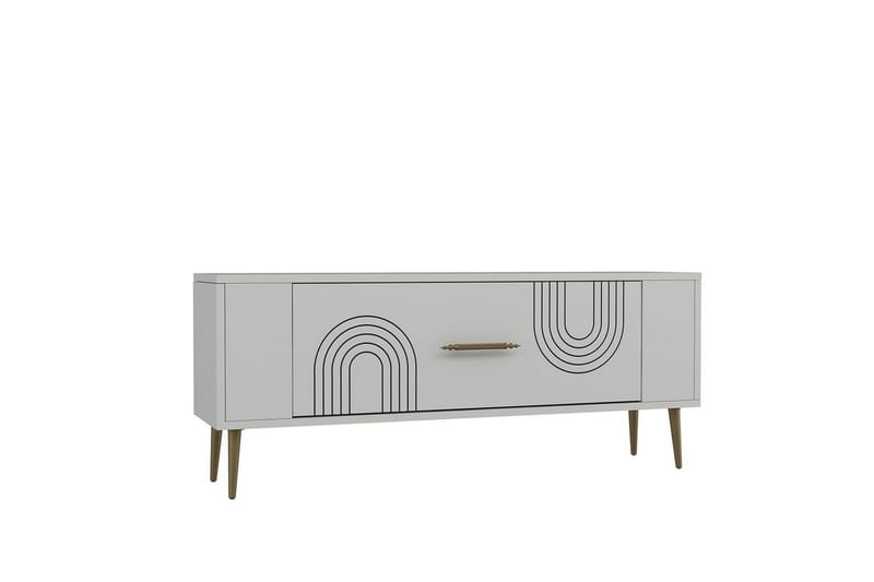 Deyric TV-benk 120 cm, Hvit/Gull