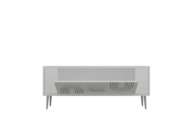 Deyric TV-benk 120 cm - Hvit/Sølv - Møbler - Mediamøbel & tv møbel - TV-benk & mediabenk