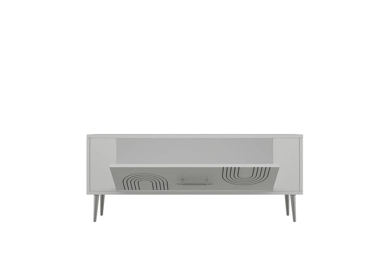 Deyric TV-benk 120 cm - Hvit/Sølv - Møbler - Mediamøbel & tv møbel - TV-benk & mediabenk