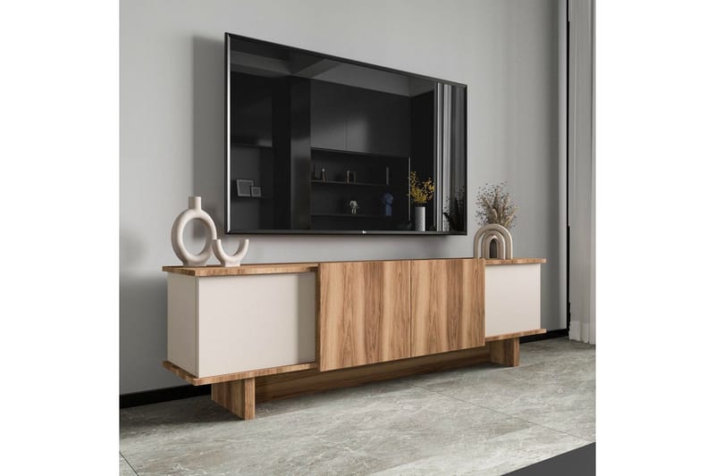 Diannare TV-benk 180 cm - Beige/Mellomfarget tre - Møbler - Mediamøbel & tv møbel - TV-benk & mediabenk