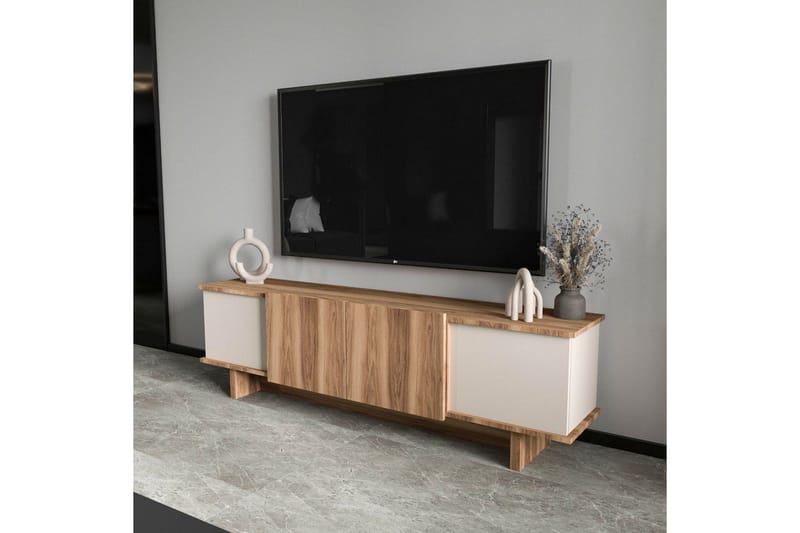 Diannare TV-benk 180 cm - Beige/Mellomfarget tre - Møbler - Mediamøbel & tv møbel - TV-benk & mediabenk
