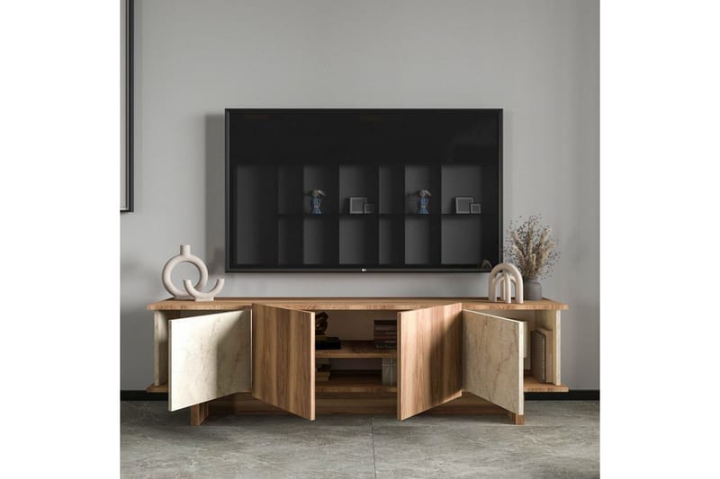 Diannare TV-benk 180 cm - Mellomfarget tre - Møbler - Mediamøbel & tv møbel - TV-benk & mediabenk