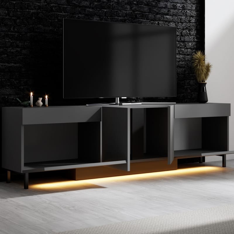 Djarhint TV-benk 180 cm - Antrasitt - Møbler - Mediamøbel & tv møbel - Mediestativ & veggfeste