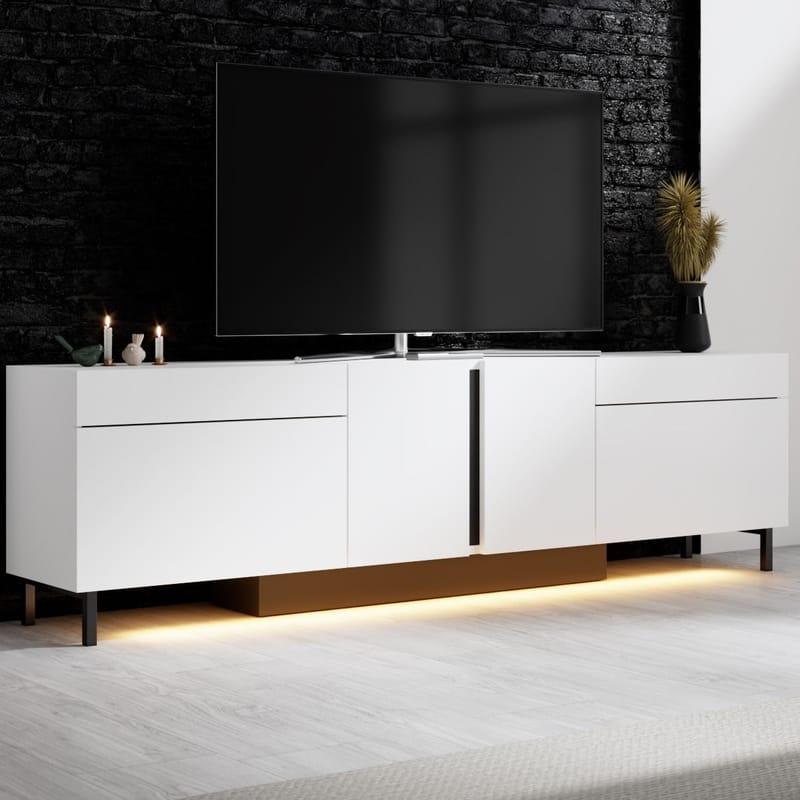 Djarhint TV-benk 180 cm - Hvit - Møbler - Mediamøbel & tv møbel - Mediestativ & veggfeste