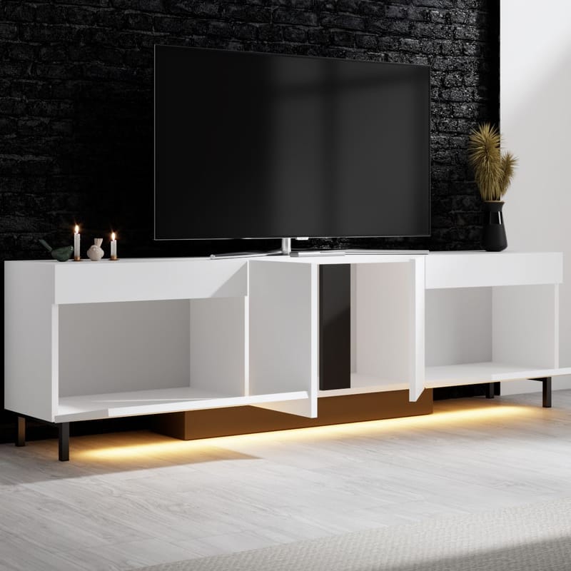 Djarhint TV-benk 180 cm - Hvit - Møbler - Mediamøbel & tv møbel - Mediestativ & veggfeste