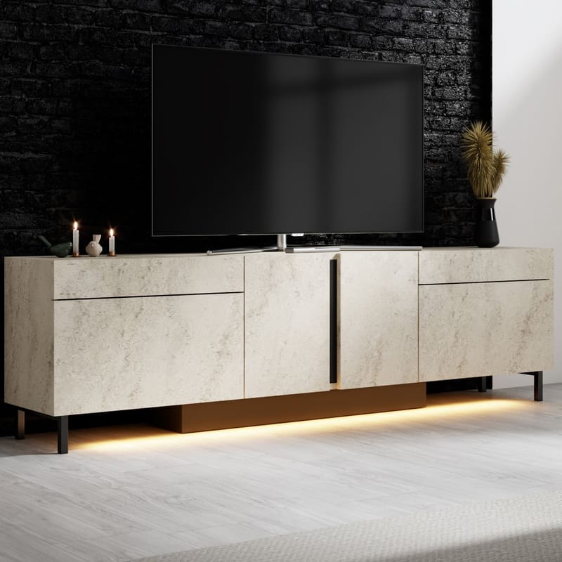 Djarhint TV-benk 180 cm - Travertin - Møbler - Mediamøbel & tv møbel - Mediestativ & veggfeste