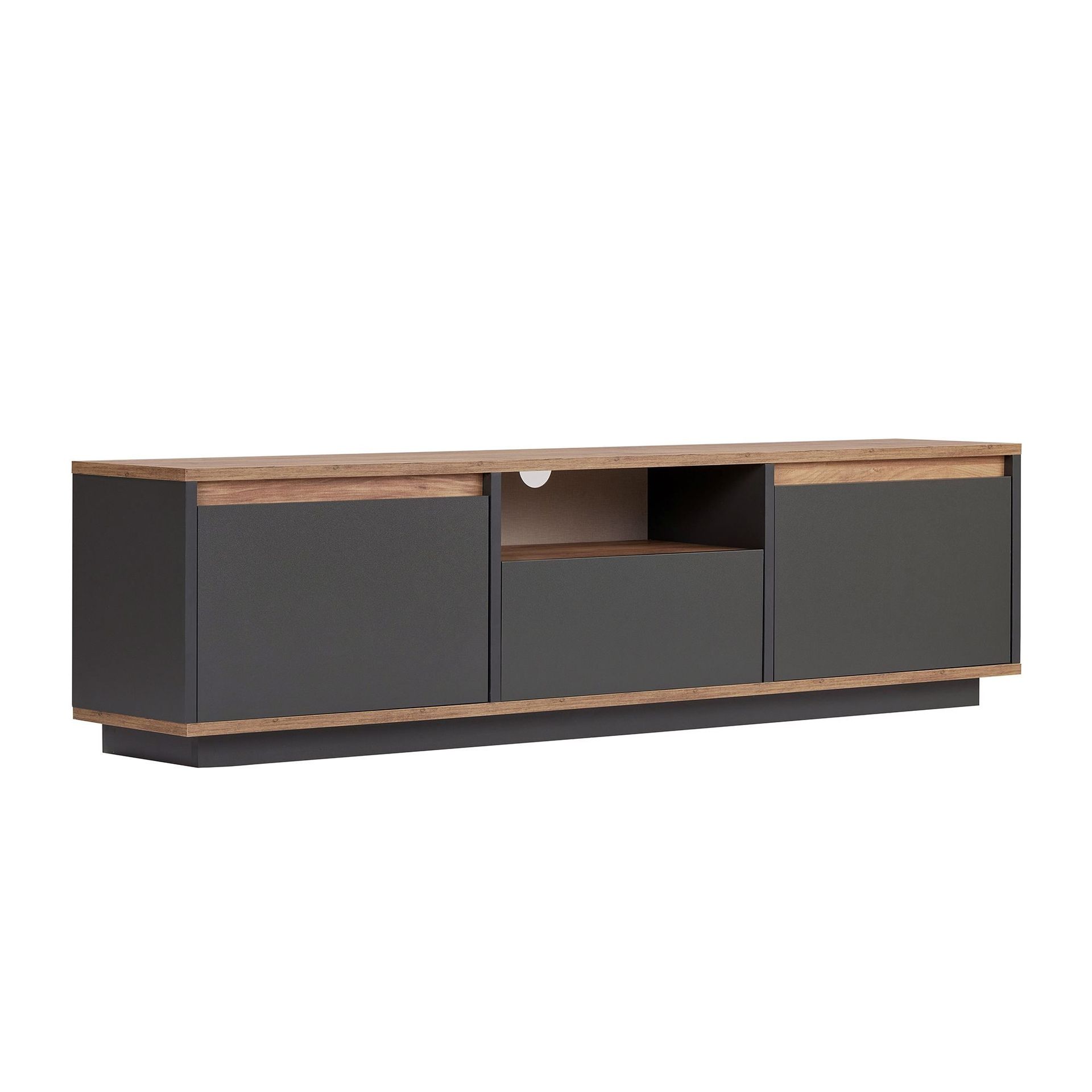 Domar TV-benk 160 cm - Antrasitt/Atlantic pine