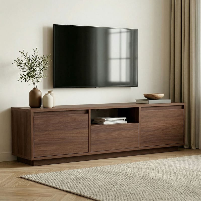Domar TV-benk med oppbevaring 160 cm - Valnøtt - Møbler - Mediamøbel & tv møbel - TV-benk & mediabenk