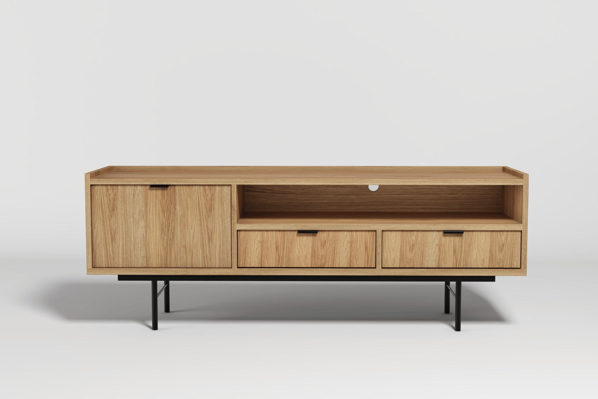 Dravo TV-benk 150 cm - Naturlig hickory