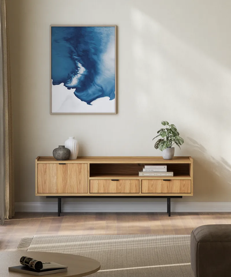 Dravo TV-benk 150 cm - Naturlig hickory - Møbler - Mediam øbel & tv møbel - TV-benk & mediabenk