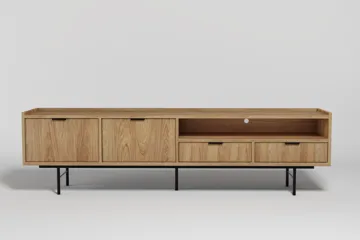Dravo TV-benk 200 cm - Naturlig hickory - Møbler - Mediamøbel & tv møbel - TV-benk & mediabenk