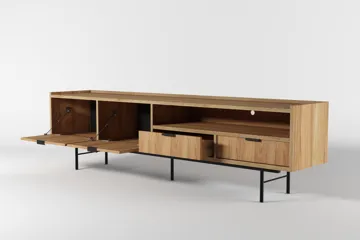 Dravo TV-benk 200 cm - Naturlig hickory - Møbler - Mediamøbel & tv møbel - TV-benk & mediabenk