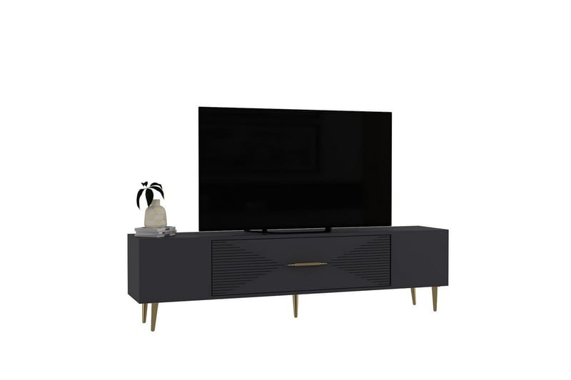 Drova TV-benk 150 cm - Antrasitt/Gull - Møbler - Mediamøbel & tv møbel - TV-benk & mediabenk