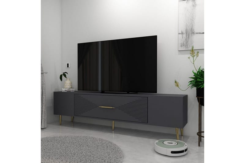 Drova TV-benk 150 cm - Antrasitt/Gull - Møbler - Mediamøbel & tv møbel - TV-benk & mediabenk