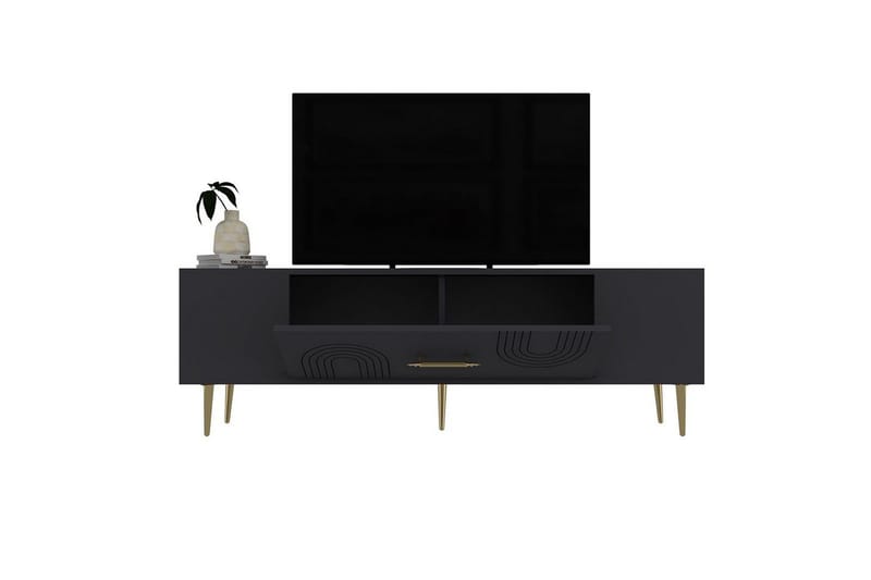 Drova TV-benk 150 cm - Antrasitt/Gull - Møbler - Mediamøbel & tv møbel - TV-benk & mediabenk