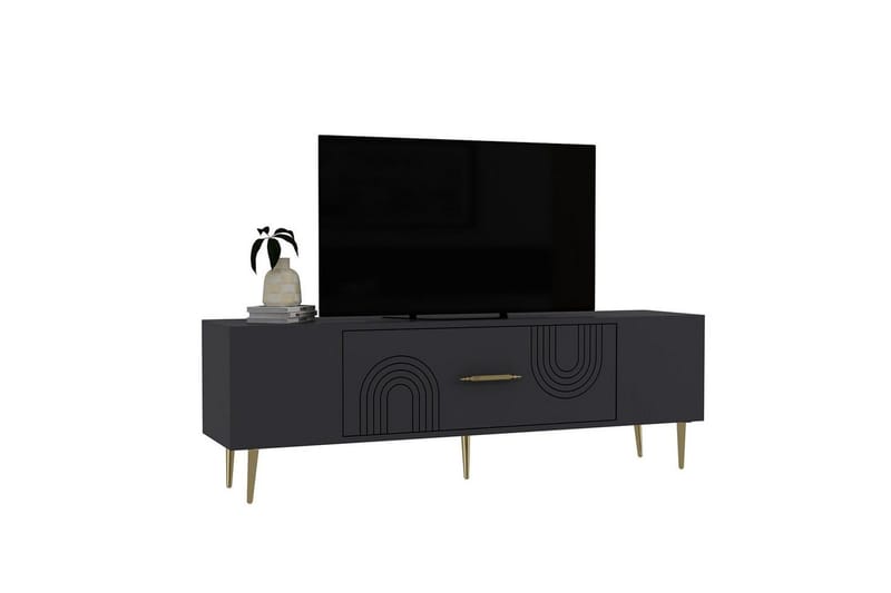 Drova TV-benk 150 cm - Antrasitt/Gull - Møbler - Mediamøbel & tv møbel - TV-benk & mediabenk