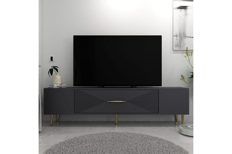 Drova TV-benk 150 cm - Antrasitt/Gull - Møbler - Mediamøbel & tv møbel - TV-benk & mediabenk