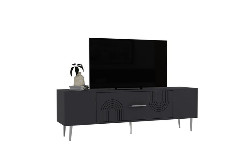 Drova TV-benk 150 cm - Antrasitt/Sølv - Møbler - Mediamøbel & tv møbel - TV-benk & mediabenk
