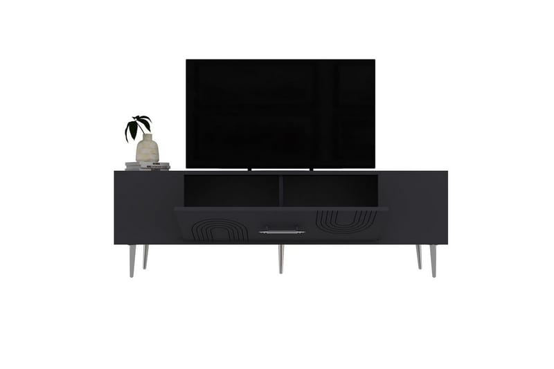 Drova TV-benk 150 cm - Antrasitt/Sølv - Møbler - Mediamøbel & tv møbel - TV-benk & mediabenk