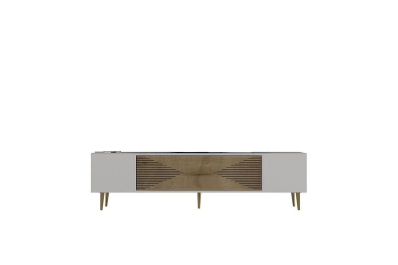 Drova TV-benk 150 cm - Eik/Hvit/Gull - Møbler - Mediamøbel & tv møbel - TV-benk & mediabenk