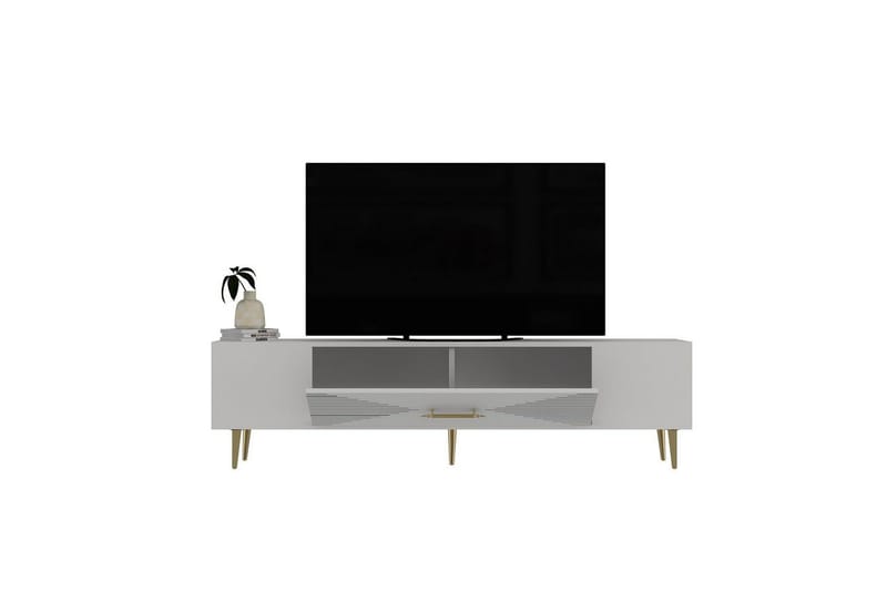 Drova TV-benk 150 cm - Hvit/Gull - Møbler - Mediamøbel & tv møbel - TV-benk & mediabenk