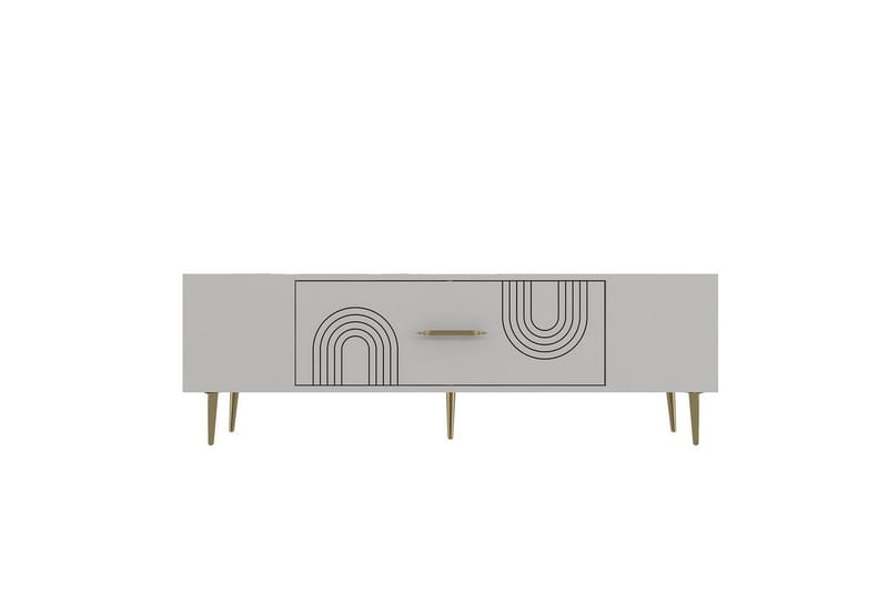 Drova TV-benk 150 cm - Hvit/Gull - Møbler - Mediamøbel & tv møbel - TV-benk & mediabenk