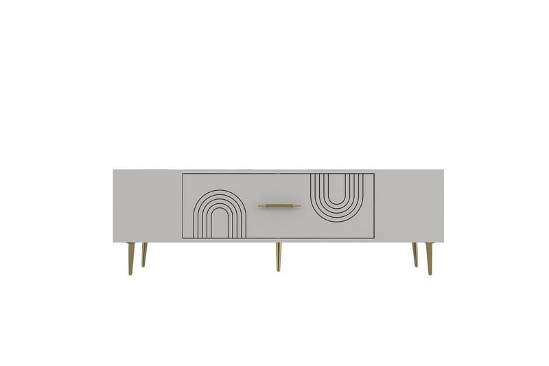 Drova TV-benk 150 cm - Hvit/Gull - Møbler - Mediamøbel & tv møbel - TV-benk & mediabenk