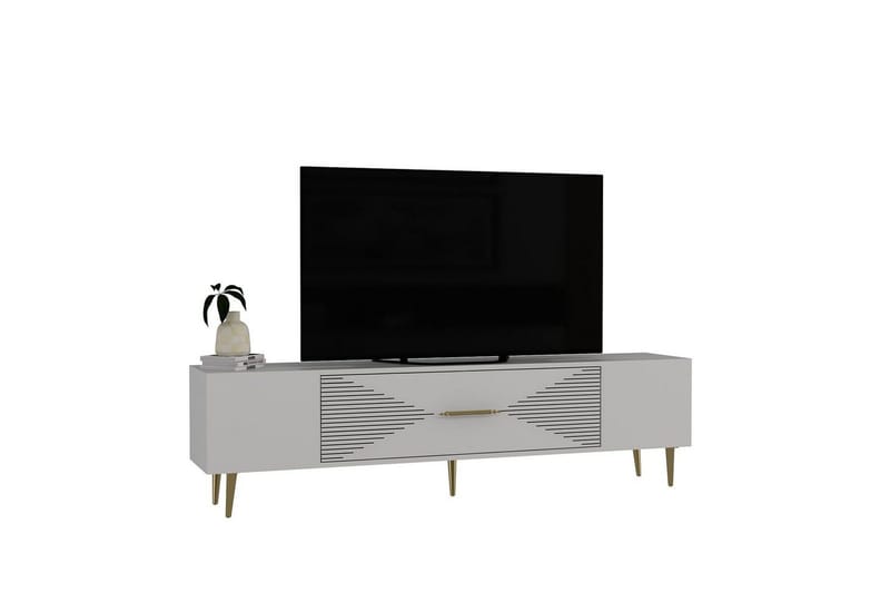 Drova TV-benk 150 cm - Hvit/Gull - Møbler - Mediamøbel & tv møbel - TV-benk & mediabenk