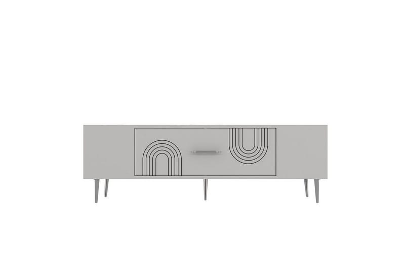Drova TV-benk 150 cm - Hvit/Sølv - Møbler - Mediamøbel & tv møbel - TV-benk & mediabenk