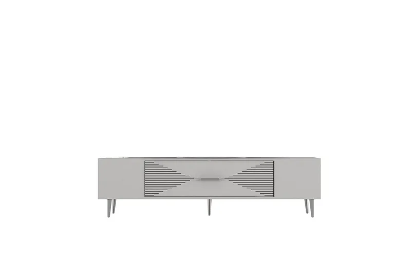 Drova TV-benk 150 cm - Hvit/Sølv - Møbler - Mediamøbel & tv møbel - TV-benk & mediabenk