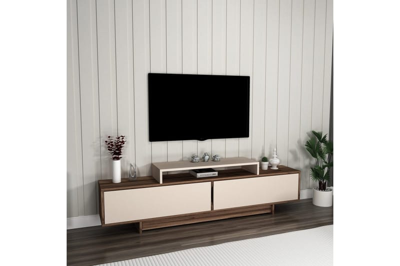 Durros TV-benk 180 cm - Valnøtt/Beige - Møbler - Mediamøbel & tv møbel - TV-benk & mediabenk