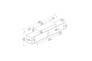 Durros TV-benk 180 cm - Valnøtt/Beige - Møbler - Mediamøbel & tv møbel - TV-benk & mediabenk