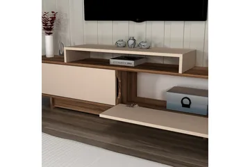 Durros TV-benk 180 cm - Valnøtt/Beige - Møbler - Mediamøbel & tv møbel - TV-benk & mediabenk