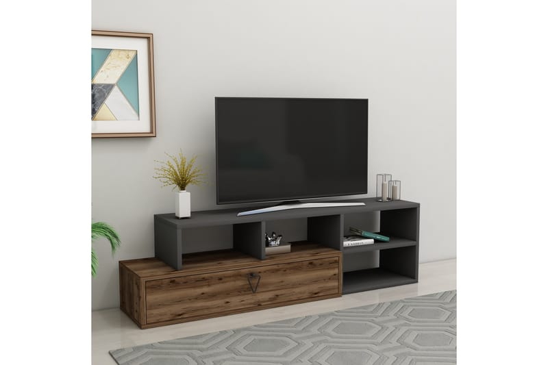 Durusu TV-benk 120 cm - Lys brun/Antrasitt - Møbler - Mediamøbel & tv møbel - TV-benk & mediabenk