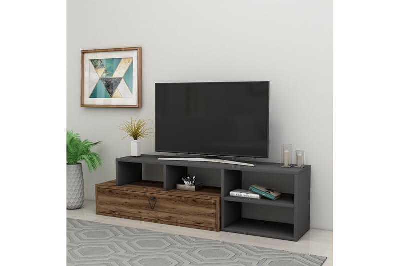 Durusu TV-benk 120 cm - Lys brun/Antrasitt - Møbler - Mediamøbel & tv møbel - TV-benk & mediabenk