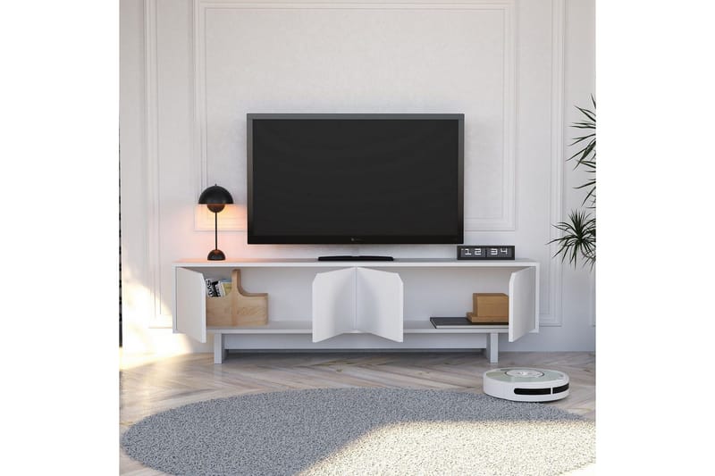Edrion TV-benk 180 cm - Hvit - Møbler - Mediamøbel & tv møbel - TV-benk & mediabenk
