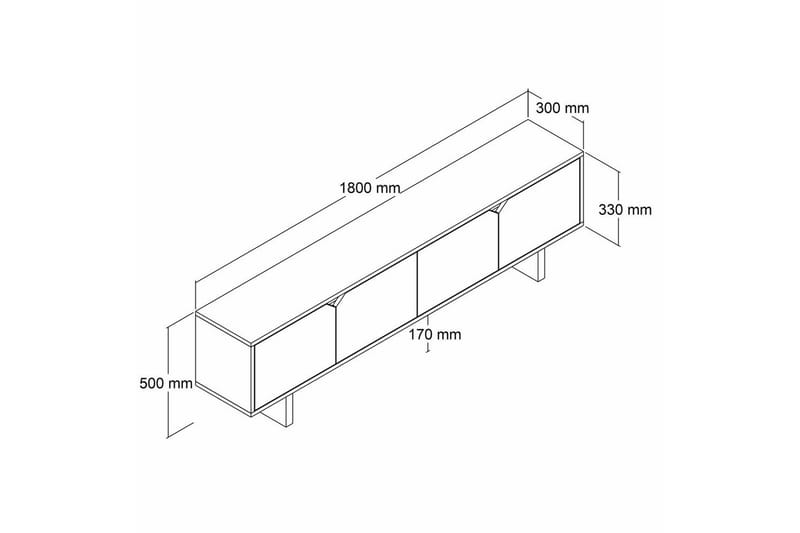 Edrion TV-benk 180 cm - Hvit - Møbler - Mediamøbel & tv møbel - TV-benk & mediabenk