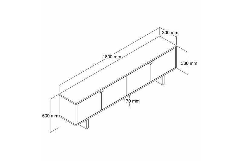 Edrion TV-benk 180 cm - Travertin - Møbler - Mediamøbel & tv møbel - TV-benk & mediabenk