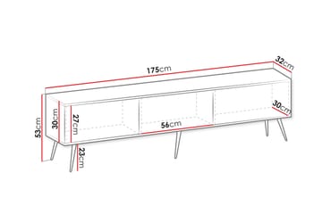 Edson TV-benk 175 cm - Hvit - Møbler - Mediamøbel & tv møbel - TV-benk & mediabenk