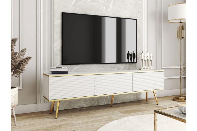 Edson TV-benk 175 cm - Hvit - Møbler - Mediamøbel & tv møbel - TV-benk & mediabenk