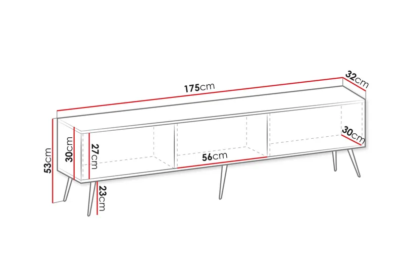 Edson TV-benk 175 cm - Hvit - Møbler - Mediamøbel & tv møbel - TV-benk & mediabenk