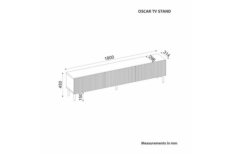 Elith TV-benk 180 cm - Travertin - Møbler - Mediamøbel & tv møbel - TV-benk & mediabenk